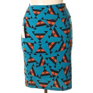 Cassie Skirt Teal & Orange W/Triangles NWT Sm